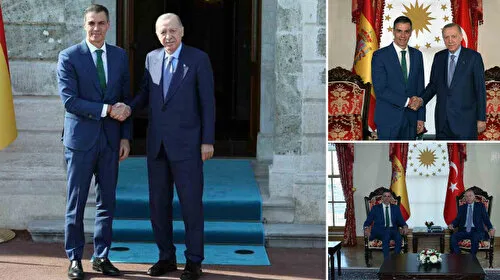Dolmabahçe'de Gazze zirvesi: Cumhurbaşkanı Erdoğan, İspanya Başbakanı Sanchez'i kabul etti